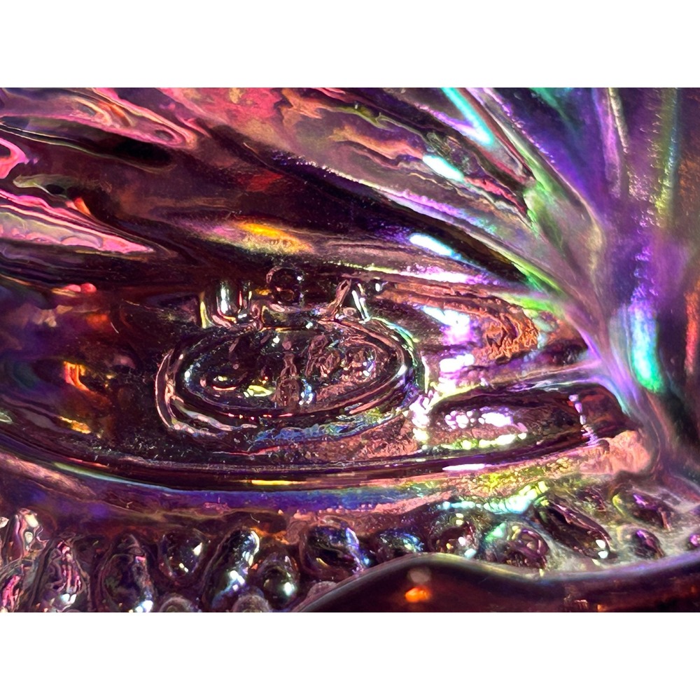 Fenton Art Glass Company Vintage Iridescent Snail Madras Pink Handmade Textured - Picture 11 of 16